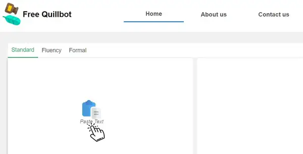 click paste button in the paraphrasing tool